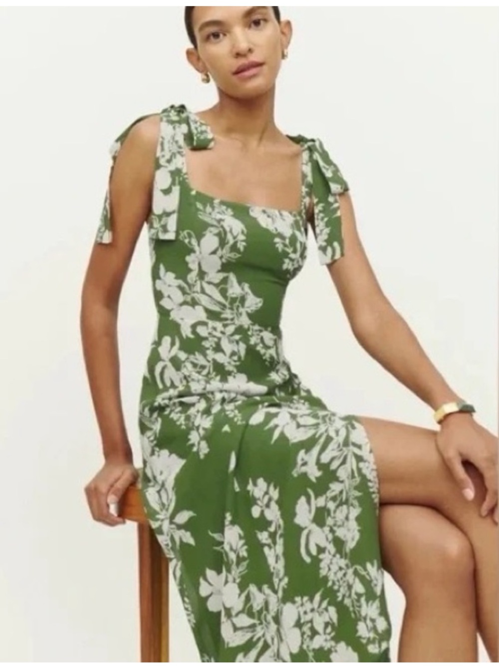 REFORMATION TWILIGHT DRESS GREEN size 2 - Picture 10 of 16